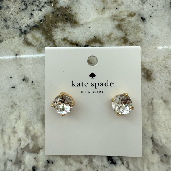 Kate Spade Gold and Crystal Stud Earrings - Picture 2 of 6